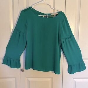 Green Long Sleeve LOFT Blouse XS